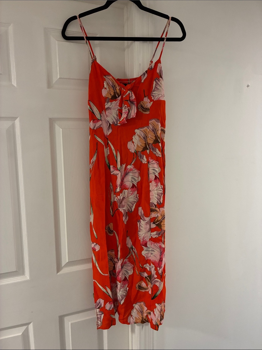 MINKPINK Bright Orange Floral Maxi Slip Dress